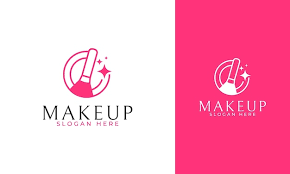 makeup logo design with brush icon and