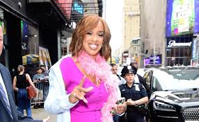 Gayle King Pops In Hot Pink Midi Dress