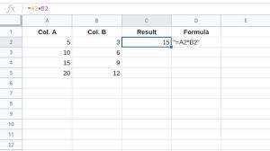 to multiply numbers in google spreadsheets