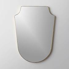 Slim Polished Brass Wall Mirror 26 X36