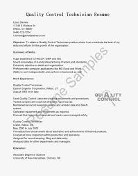Great Sample Resume Resume Samples Quality Control