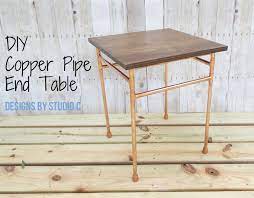 Diy Copper Pipe End Table With A Wood