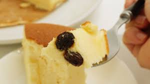 raisins were laid on the bottom adding accent to the taste of simple cheese cake