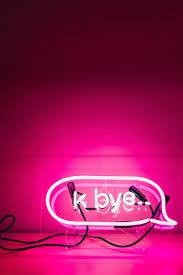 free k bye neon sign pink
