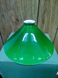 Vintage Green Glass Cone Floor Lamp