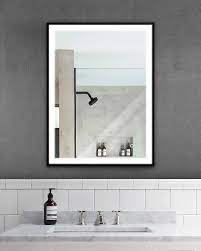 black framed led bathroom vanity mirror