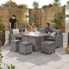 Corner Dining Set With Fire Pit Table