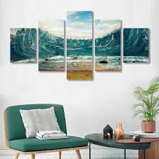 Fine 5 Panels Ocean Canvas Print Hotel