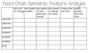 Food Chain Semantic Feature Analysis