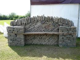 Dry Stone Wall Wall Seating Fireplace