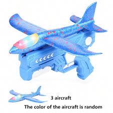 1pc blue foam airplane gun 3pcs light