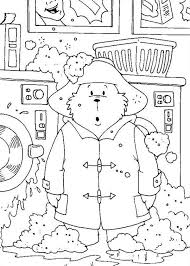 Would you like to use a drawing commercially? Paddington Bear Washing His Clothes With Wash Machine Coloring Page Color Luna