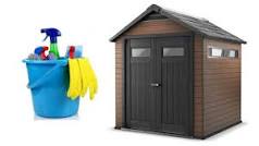 How do you clean plastic sheds?