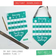 30 Day Challenge Printable Chart 30 Day Goals Habbit Tracker