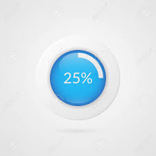 25 Percent Blue White Pie Chart Percentage Vector Infographics