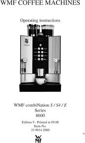 wmf coffee machines operating