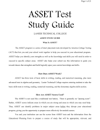 Asset Test Study Guide Lanier Technical
