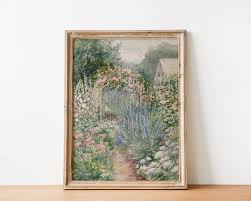 French Country Cottage Landscape Flower