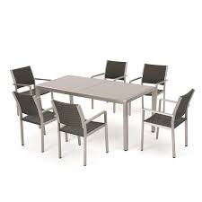 Noble House 7 Pc Outdoor Dining Set In Gray
