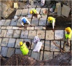 kota stone flooring laying