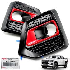 Details About Genuine Fog Lamp Spot Lights Cover Black For Toyota Hilux Revo Rocco 2018 2019