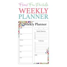 Floral Free Printable Weekly Planner The Cottage Market
