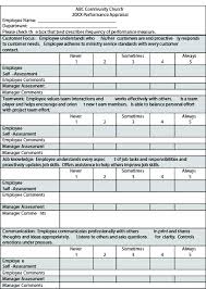 Employee Assessment Form Sample Soulective Co