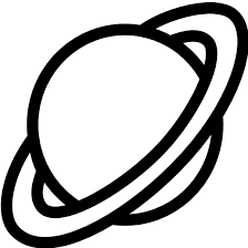 planet black and white clipart