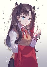 She is quite famous in the spirit realm. Wallpaper Anime Girls Simple Background Long Hair Black Hair Blue Eyes Twintails Fate Series Tohsaka Rin 2150x3035 Richs 1619313 Hd Wallpapers Wallhere