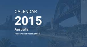 Year 2015 Calendar Australia