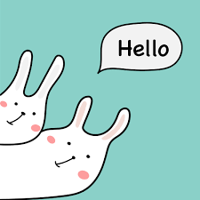 Hand Drawn Cute Bunny With Say Hello Design Element Vector Illustration. -  Download Free Vectors, Clipart Graphics & Vector Art