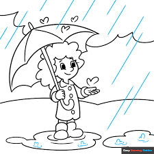 how to draw a rainy day really easy