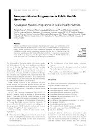 programme in public health nutrition