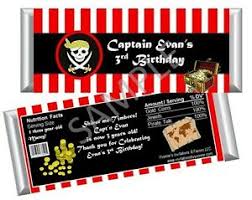 Details About Pirate Candy Bar Wrappers Party Birthday Favors Set Of 12