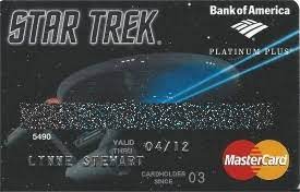 The only credit card for true star trek™ fans. Star Trek Plastic Cards