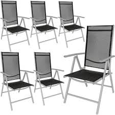 6 Aluminium Garden Chairs Reclining