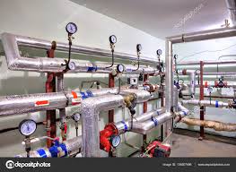 pipes of hot water and heating with