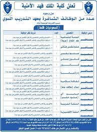 المطلوبة كلية فهد الامنية التخصصات الملك في شروط كلية