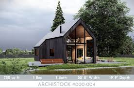 750 sq ft modern cabin house plan