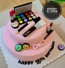 mac cosmetics themed cake from whisk