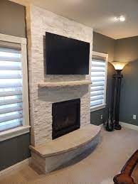 Gas Fireplace And Stone Surround The