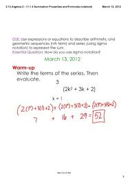 Summation Properties And Formulas Notebook