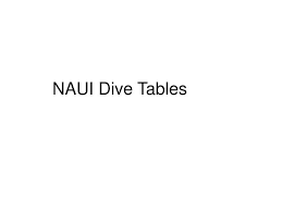 ppt naui dive tables powerpoint