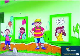3d Cartoon Wall Painting For Play