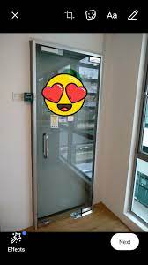 Tempered Glass Door With Security