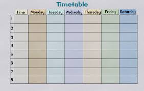 Timetable Chart Clean Public Domain