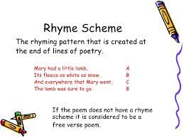 aabb rhyme scheme and rhyming pattern