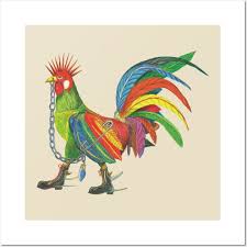 Punky Rooster Large Posters