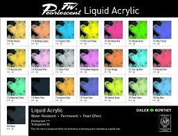 Colour Chart For Daler Rowney Fw Pearlescent Ink