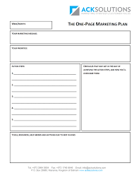 Consulting Business Plan Template Awesome One Page Business Plan